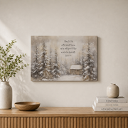 Luke 2:14 Christmas Christian Wall Art, Winter Wonderland Scripture Poster - Format: Stretched Canvas