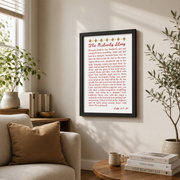 Luke 2:14 Nativity Christian Wall Art, Red Christmas Story Poster - Format: Black Framed Poster
