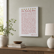 Luke 2:14 Nativity Christian Wall Art, Red Christmas Story Poster - Format: Stretched Canvas