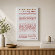 Luke 2:14 Nativity Christian Wall Art, Red Christmas Story Poster - Format: Stretched Canvas