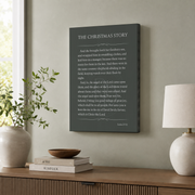 Luke 2 Christmas Story Christian Wall Art, Festive Scripture Poster - Format: Stretched Canvas