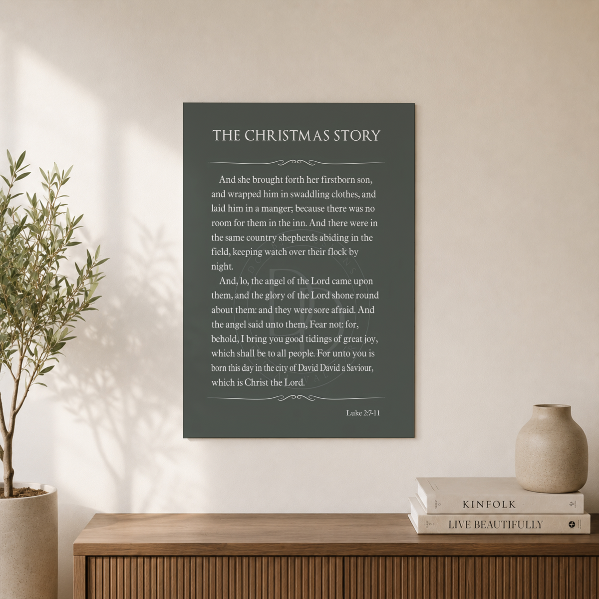 Luke 2 Christmas Story Christian Wall Art, Festive Scripture Poster - Format: Unframed Paper Poster