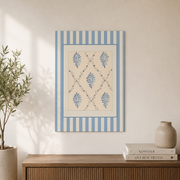 Luvia Coastal Wall Art Blue Stripe Bird and Pattern Prints Nautical Beach House Preppy Granddaughter Decor - Format: Unframed Paper Poster