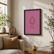 Made In His Image Print, Coquette Christian Wall Art Pink, Bible Verse Poster, Preppy Scripture Wall Art, Cute Girly Bedroom Decor Wall Art, Modern Wall Decor, 8x12 UNFRAMED - Format: Black Framed Poster