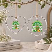 Maine Coon Cats St Patrick's Rainbow Glass Ornament - Material: Heart Glass Ornament