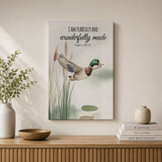 Mallard Duck Christian Wall Art Set, Rustic Bible Verse Nature Prints - Format: Stretched Canvas