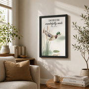 Mallard Duck Christian Wall Art Set, Rustic Nursery Scripture Prints - Format: Black Framed Poster