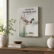 Mallard Duck Christian Wall Art Set, Rustic Nursery Scripture Prints - Format: Stretched Canvas