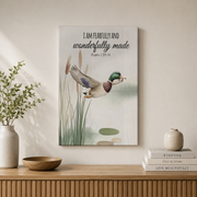 Mallard Duck Christian Wall Art Set, Rustic Nursery Scripture Prints - Format: Stretched Canvas