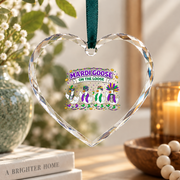 Mardi Goose Coquette Bow Festival Gift Decoration Glass Ornament - Material: Heart Glass Ornament
