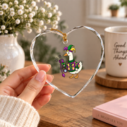 Mardi Gras Goose Nurse Jester Nursing Gift Glass Ornament - Material: Heart Glass Ornament
