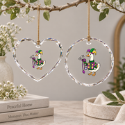 Mardi Gras Goose Nurse Jester Nursing Gift Glass Ornament - Material: Heart Glass Ornament