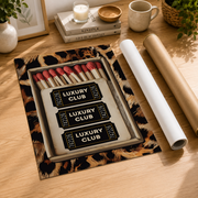 Matchbox Leopard Wall Art Black Poster Luxury Bar Cart Decor Cheetah Print Trendy Dorm Room Kitchen Decor - Format: Rolled Canvas