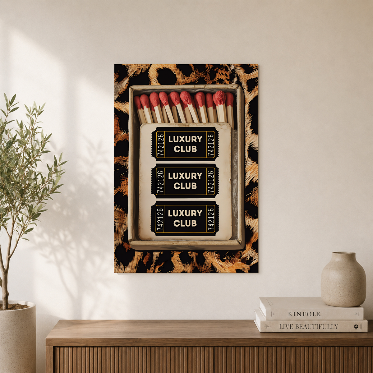 Matchbox Leopard Wall Art Black Poster Luxury Bar Cart Decor Cheetah Print Trendy Dorm Room Kitchen Decor - Format: Unframed Paper Poster