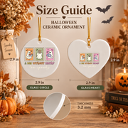 Math Lover Ghost Halloween Ornament with Classroom Theme Glass Ornament - Material: Heart Ceramic Ornament