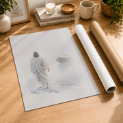 Matthew 14:22-33 Jesus Walks On Water Christian Wall Art, Watercolor Poster - Format: Rolled Canvas