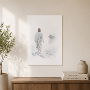 Matthew 14:22-33 Jesus Walks On Water Christian Wall Art, Watercolor Poster - Format: Unframed Paper Poster