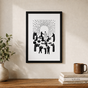 Matthew 25:35 Christian Wall Art, Feeding The Hungry Scripture Poster - Format: Black Framed Poster