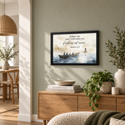 Matthew 4:19 Fishers Of Men Christian Wall Art, Follow Me Faith Poster - Format: Black Framed Poster