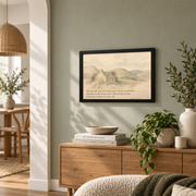 Matthew 7:25 Christian Wall Art, Mountain Faith Bible Verse Poster - Format: Black Framed Poster