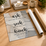 Matthew 7:7 Ask Seek Knock Christian Wall Art, Scripture Poster - Format: Rolled Canvas