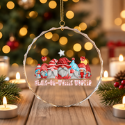 Meals On Wheels Worker Christmas Gnome Glass Ornament - Material: Circle Glass Ornament