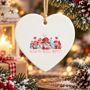 Meals On Wheels Worker Christmas Gnome Glass Ornament - Material: Heart Ceramic Ornament