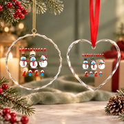 Merry Christmas Snowman Mask Pajama Snowflake Glass Ornament - Material: Heart Glass Ornament