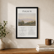 Miluva Psalm 91 Bible Verse Wall Art Poster - Decorate Your Hallway, Living Room, And Offices With Inspirational Scripture Artwork ,Decor For Living Room Bedroom, 24x36 UNFRAMED - Format: Black Framed Poster