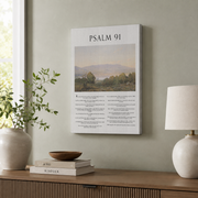Miluva Psalm 91 Bible Verse Wall Art Poster - Decorate Your Hallway, Living Room, And Offices With Inspirational Scripture Artwork ,Decor For Living Room Bedroom, 24x36 UNFRAMED - Format: Stretched Canvas
