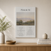 Miluva Psalm 91 Bible Verse Wall Art Poster - Decorate Your Hallway, Living Room, And Offices With Inspirational Scripture Artwork ,Decor For Living Room Bedroom, 24x36 UNFRAMED - Format: Stretched Canvas