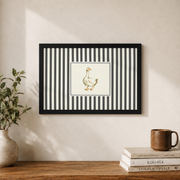 Minimalist Black White Goose Wall Art Horizontal Poster Modern Illustration Living Room Decor UNFRAMED - Format: Black Framed Poster