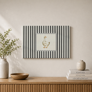 Minimalist Black White Goose Wall Art Horizontal Poster Modern Illustration Living Room Decor UNFRAMED - Format: Stretched Canvas