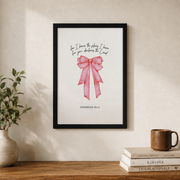 Modroom Christian Coquette Pink Bow Bible Verse Pink Bow With Scripture Jeremiah 29:11 For I Know The Plans I Have For You, Modern Wall Art Decor, 12x18 UNFRAMED - Format: Black Framed Poster