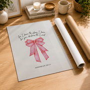 Modroom Christian Coquette Pink Bow Bible Verse Pink Bow With Scripture Jeremiah 29:11 For I Know The Plans I Have For You, Modern Wall Art Decor, 12x18 UNFRAMED - Format: Rolled Canvas