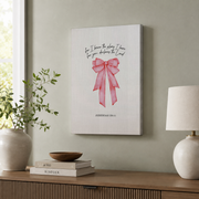 Modroom Christian Coquette Pink Bow Bible Verse Pink Bow With Scripture Jeremiah 29:11 For I Know The Plans I Have For You, Modern Wall Art Decor, 12x18 UNFRAMED - Format: Stretched Canvas