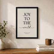 Modroom Joy To The World Wall Art, Winter Holiday Christian Bible Verse Print, Modern Minimal Scripture Wall Decor, 24x36 UNFRAMED - Format: Black Framed Poster