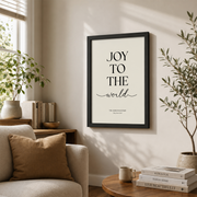 Modroom Joy To The World Wall Art, Winter Holiday Christian Bible Verse Print, Modern Minimal Scripture Wall Decor, 24x36 UNFRAMED - Format: Black Framed Poster