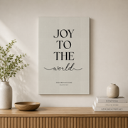 Modroom Joy To The World Wall Art, Winter Holiday Christian Bible Verse Print, Modern Minimal Scripture Wall Decor, 24x36 UNFRAMED - Format: Stretched Canvas