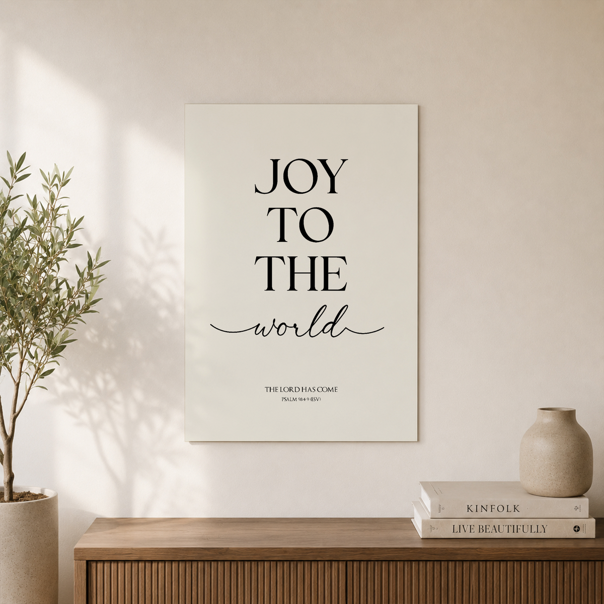 Modroom Joy To The World Wall Art, Winter Holiday Christian Bible Verse Print, Modern Minimal Scripture Wall Decor, 24x36 UNFRAMED - Format: Unframed Paper Poster