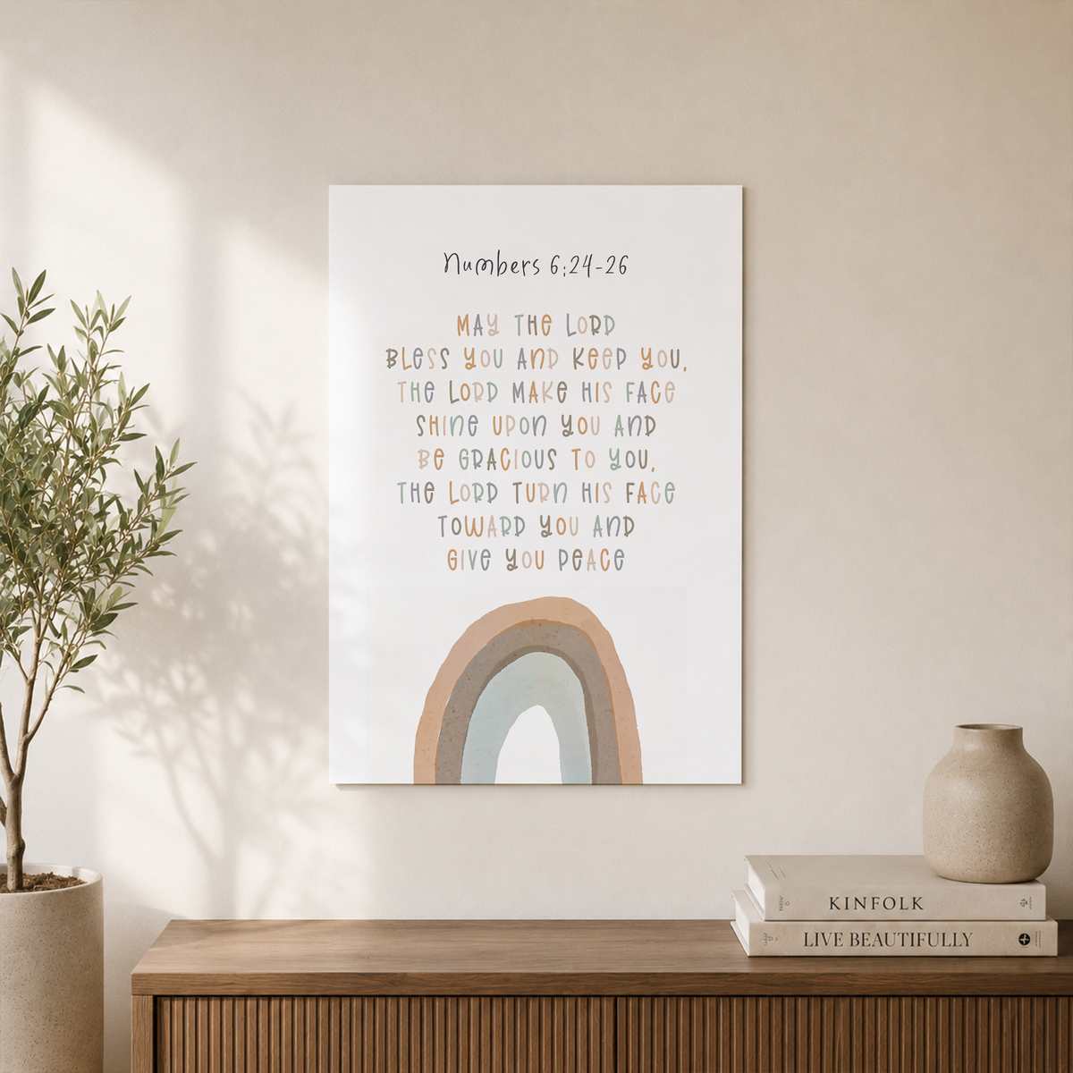 Modroom May the Lord Bless You and Keep You Poster � Numbers 6:24 Christian Nursery Wall Art, Bible Verse Posterable for Kids Room, 8x12 UNFRAMED - Format: Unframed Paper Poster