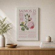 Modroom Pink Rose Salmos 23 Scripture Wall Art Spanish Bible Verse, Decoracion Espanol, Bible Wall Art, Pink Rose Art, Espanol, Modern Wall Art Decor, 24x36 UNFRAMED - Format: Stretched Canvas