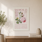 Modroom Pink Rose Salmos 23 Scripture Wall Art Spanish Bible Verse, Decoracion Espanol, Bible Wall Art, Pink Rose Art, Espanol, Modern Wall Art Decor, 24x36 UNFRAMED - Format: Unframed Paper Poster