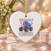 Monster Truck Lover Baby Gift Ceramic Ornament - Material: Heart Ceramic Ornament