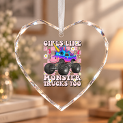 Monster Truck Lover Baby Gift Ceramic Ornament - Material: Heart Glass Ornament