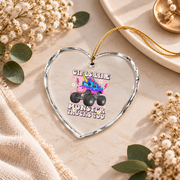 Monster Truck Lover Baby Gift Ceramic Ornament - Material: Heart Glass Ornament