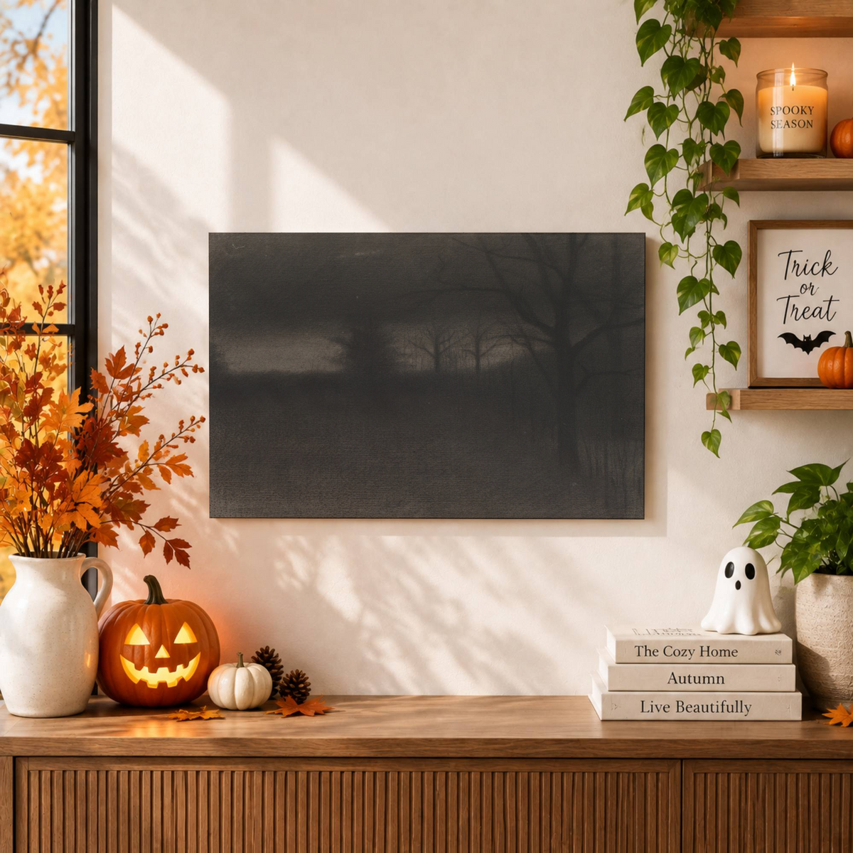 Moody Gothic Halloween Landscape Poster Spooky Dark Seasonal Wall Art Decor - Format: Unframed Paper Poster