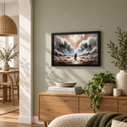 Moses Parting The Red Sea Christian Wall Art, Exodus Bible Story Poster - Format: Black Framed Poster