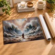 Moses Parting The Red Sea Christian Wall Art, Exodus Bible Story Poster - Format: Rolled Canvas