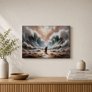Moses Parting The Red Sea Christian Wall Art, Exodus Bible Story Poster - Format: Stretched Canvas